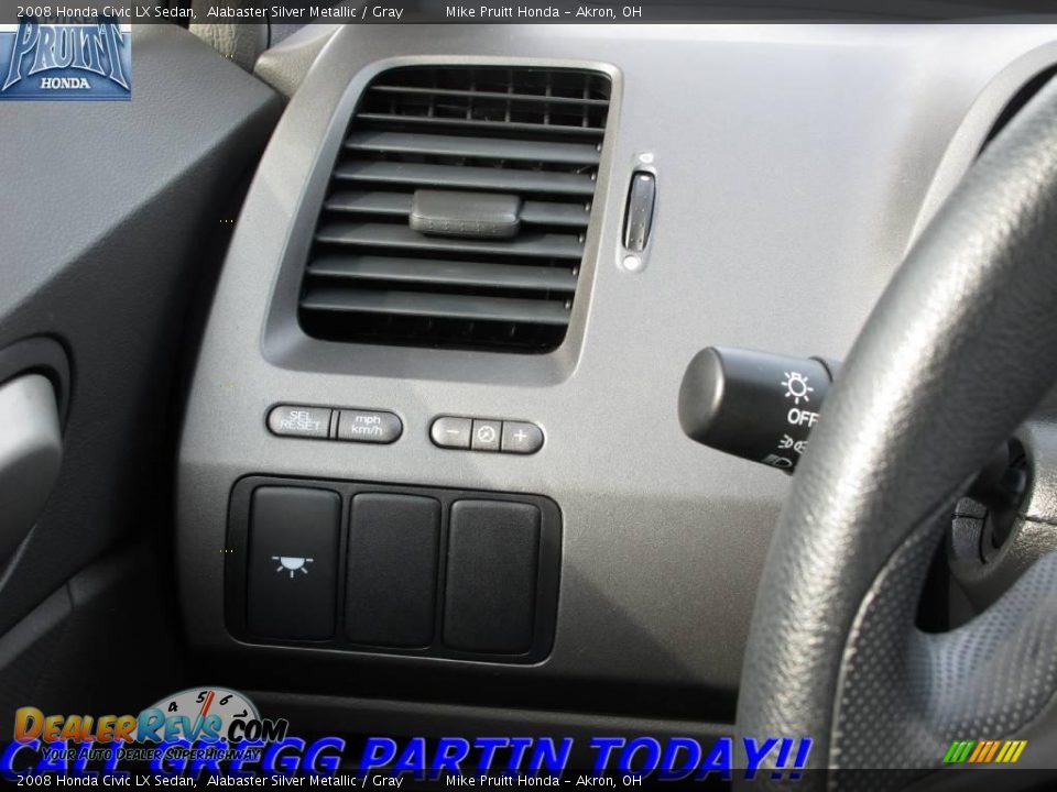 2008 Honda Civic LX Sedan Alabaster Silver Metallic / Gray Photo #19