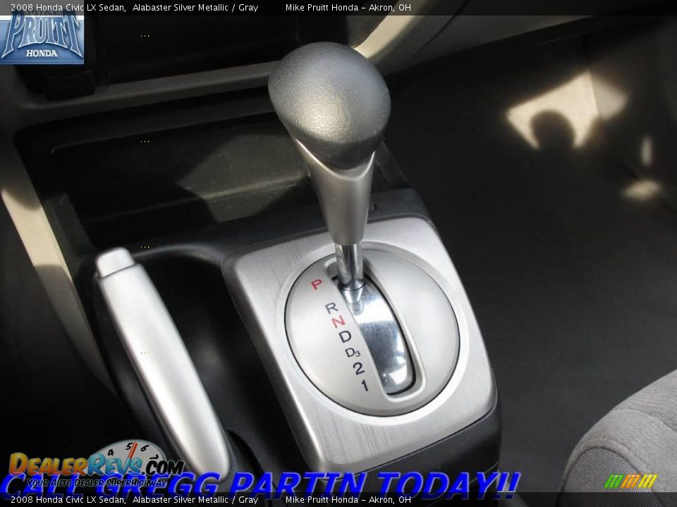 2008 Honda Civic LX Sedan Alabaster Silver Metallic / Gray Photo #21