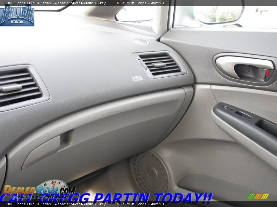 2008 Honda Civic LX Sedan Alabaster Silver Metallic / Gray Photo #22