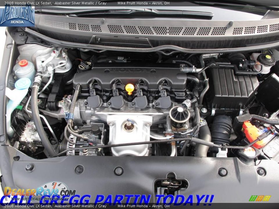 2008 Honda Civic LX Sedan Alabaster Silver Metallic / Gray Photo #23