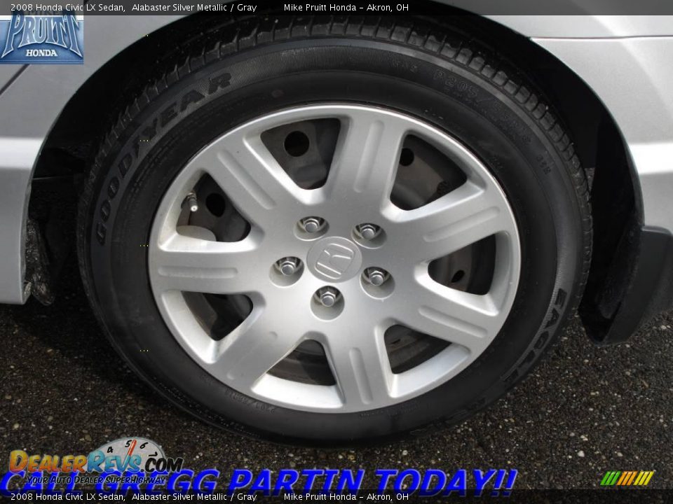 2008 Honda Civic LX Sedan Alabaster Silver Metallic / Gray Photo #25