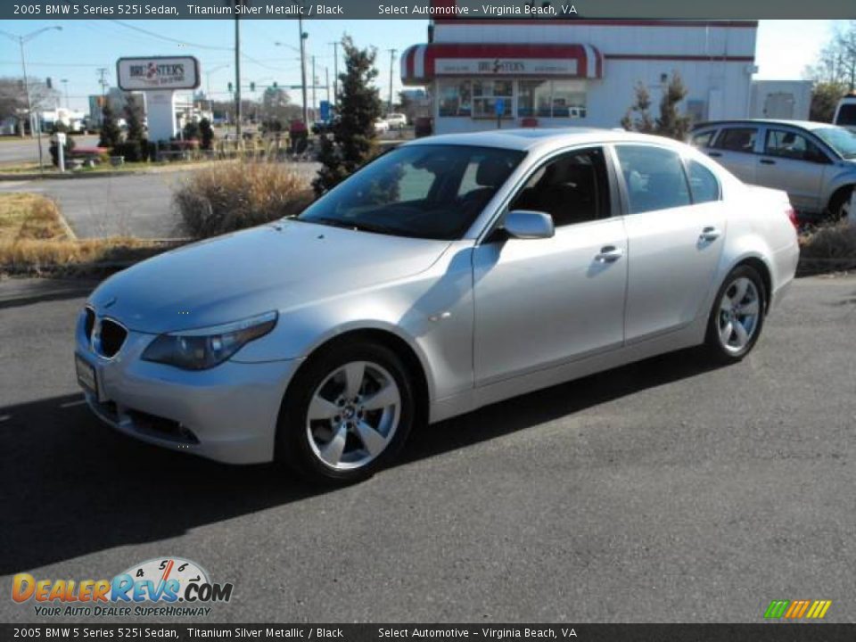 2005 BMW 5 Series 525i Sedan Titanium Silver Metallic / Black Photo #1
