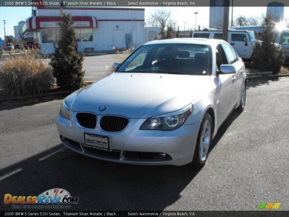 2005 BMW 5 Series 525i Sedan Titanium Silver Metallic / Black Photo #2
