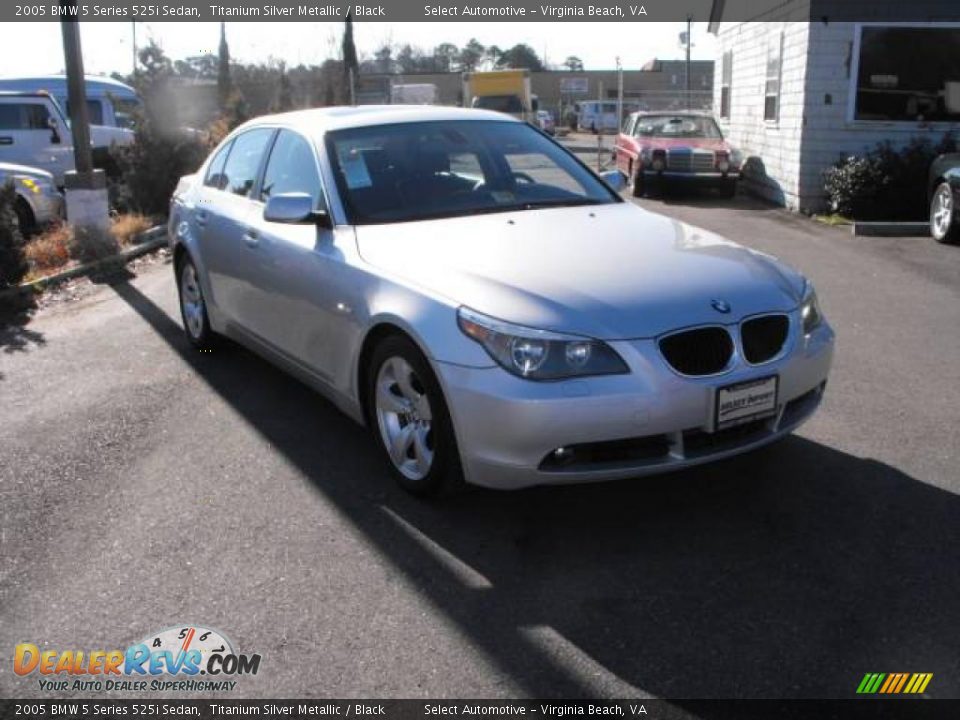 2005 BMW 5 Series 525i Sedan Titanium Silver Metallic / Black Photo #4