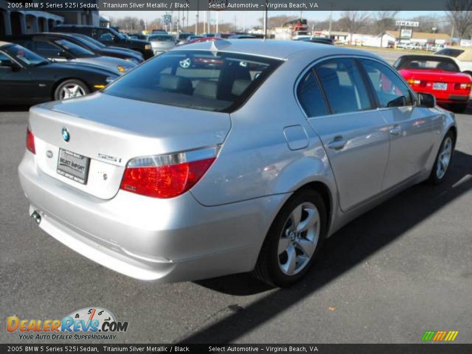 2005 BMW 5 Series 525i Sedan Titanium Silver Metallic / Black Photo #6