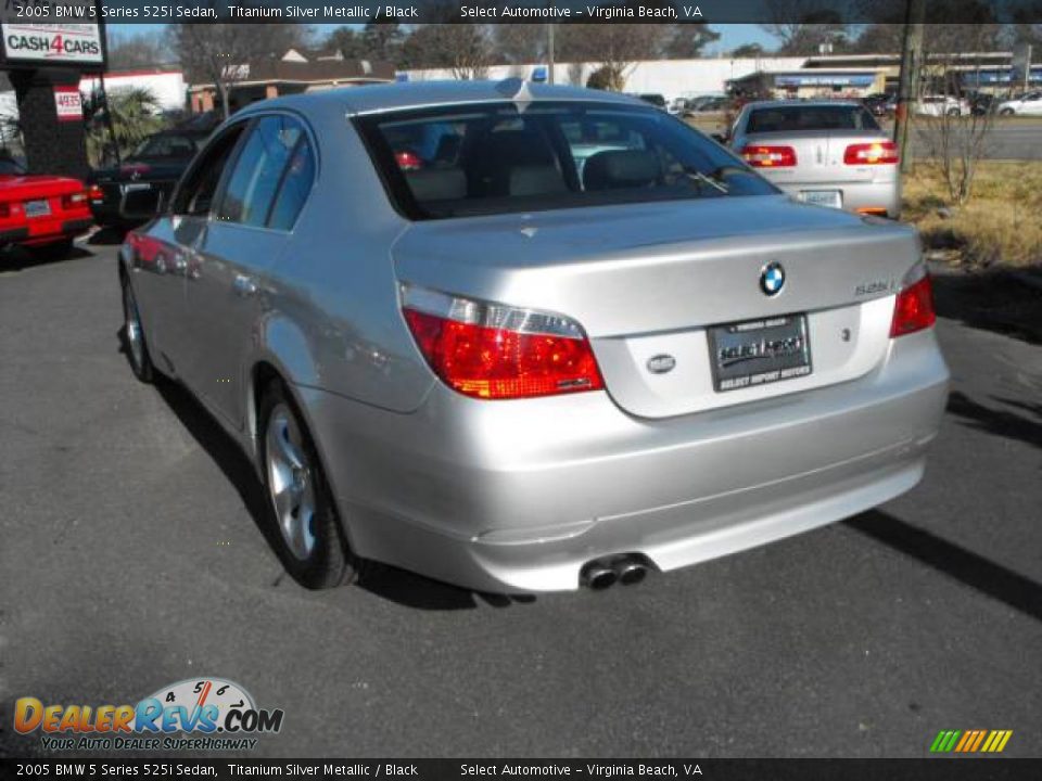 2005 BMW 5 Series 525i Sedan Titanium Silver Metallic / Black Photo #7