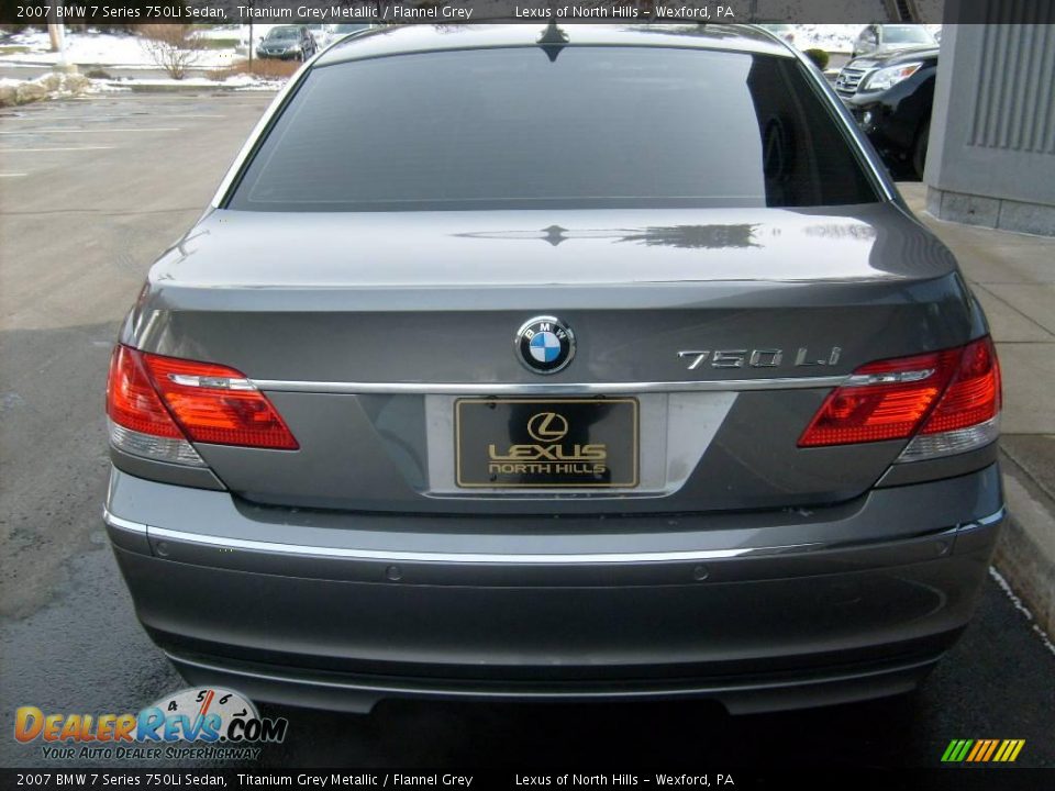 2007 BMW 7 Series 750Li Sedan Titanium Grey Metallic / Flannel Grey Photo #4