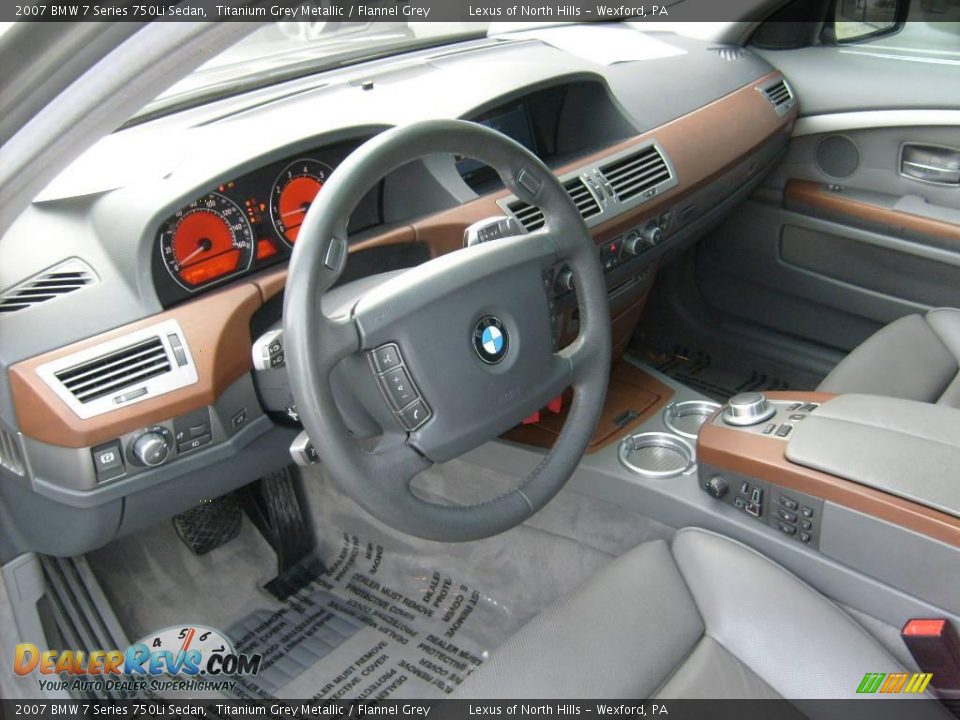 2007 BMW 7 Series 750Li Sedan Titanium Grey Metallic / Flannel Grey Photo #11