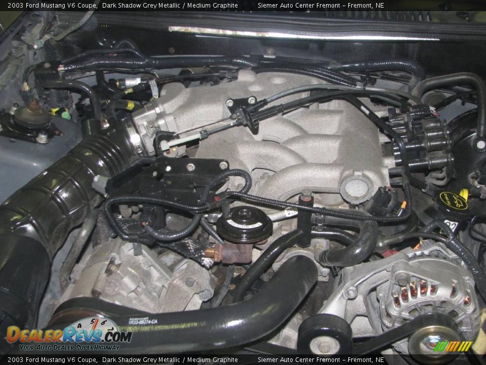 2003 Ford Mustang V6 Coupe Dark Shadow Grey Metallic / Medium Graphite Photo #28