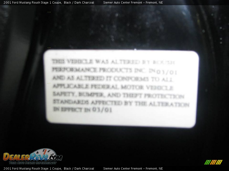 2001 Ford Mustang Roush Stage 1 Coupe Black / Dark Charcoal Photo #32