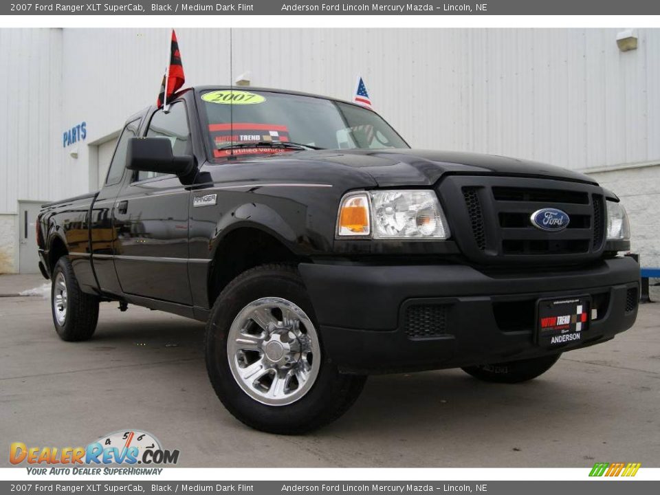 2007 Ford Ranger XLT SuperCab Black / Medium Dark Flint Photo #1