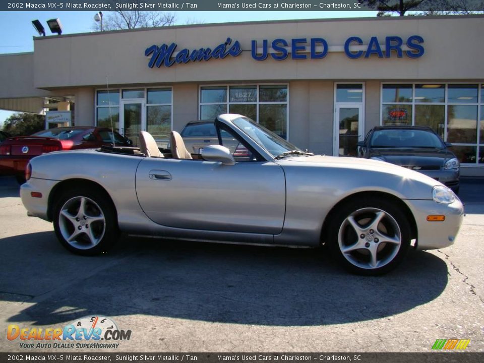 2002 Mazda MX-5 Miata Roadster Sunlight Silver Metallic / Tan Photo #1