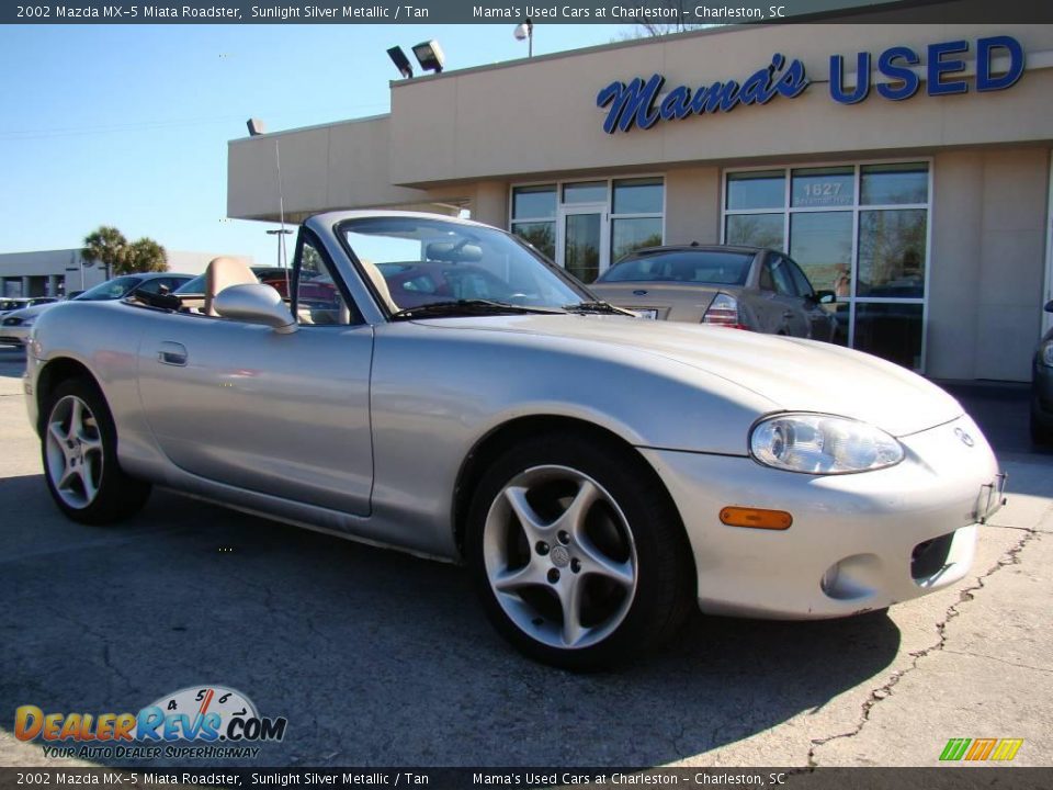 2002 Mazda MX-5 Miata Roadster Sunlight Silver Metallic / Tan Photo #2