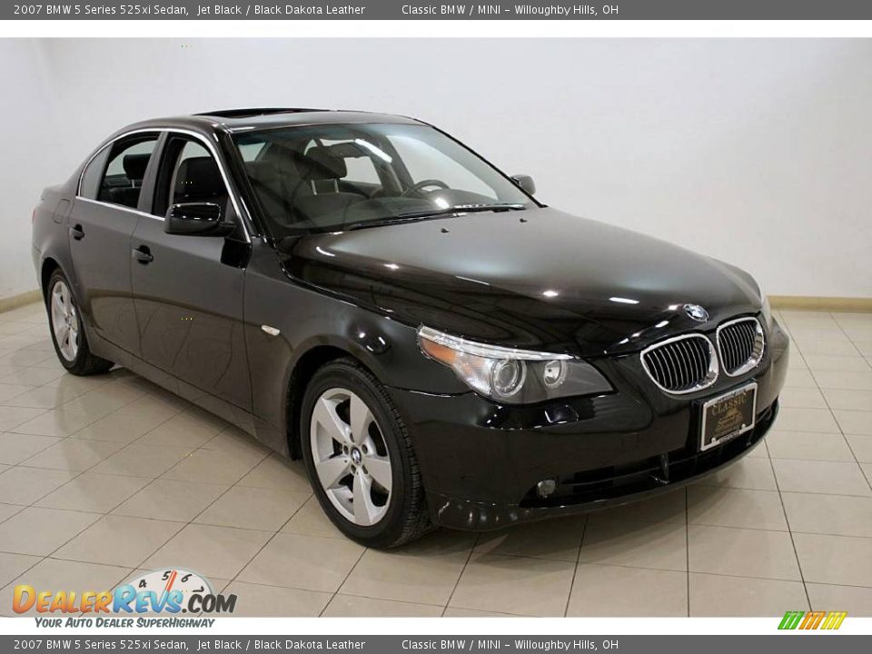 2007 BMW 5 Series 525xi Sedan Jet Black / Black Dakota Leather Photo #1