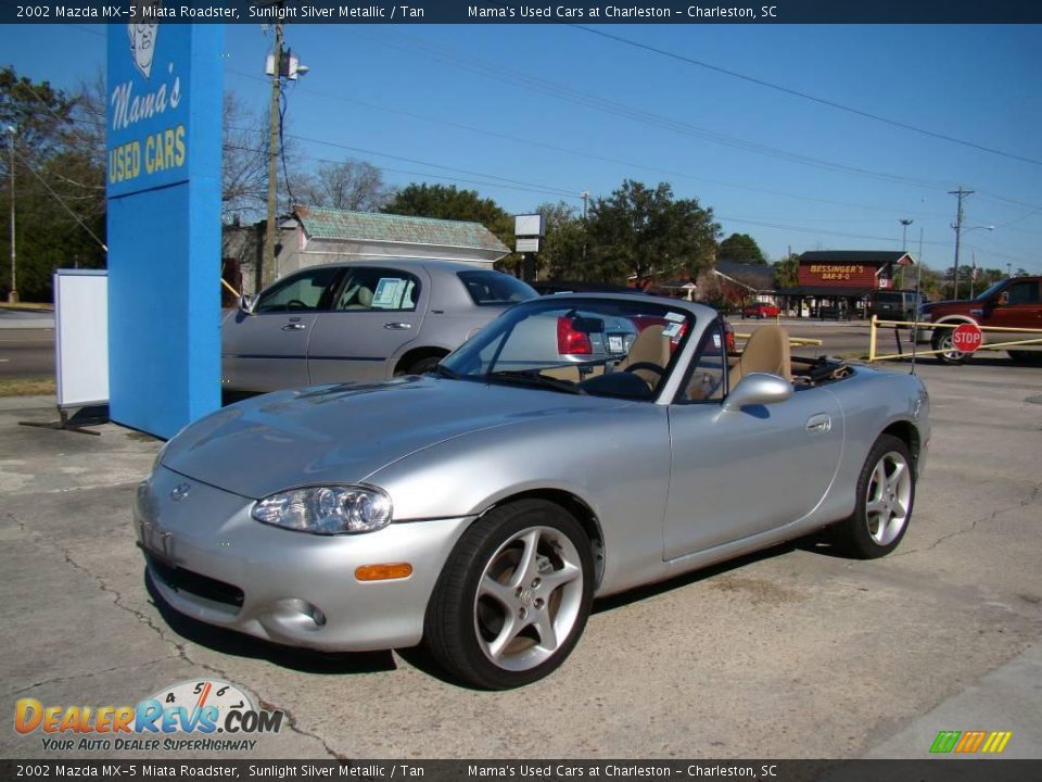 2002 Mazda MX-5 Miata Roadster Sunlight Silver Metallic / Tan Photo #4