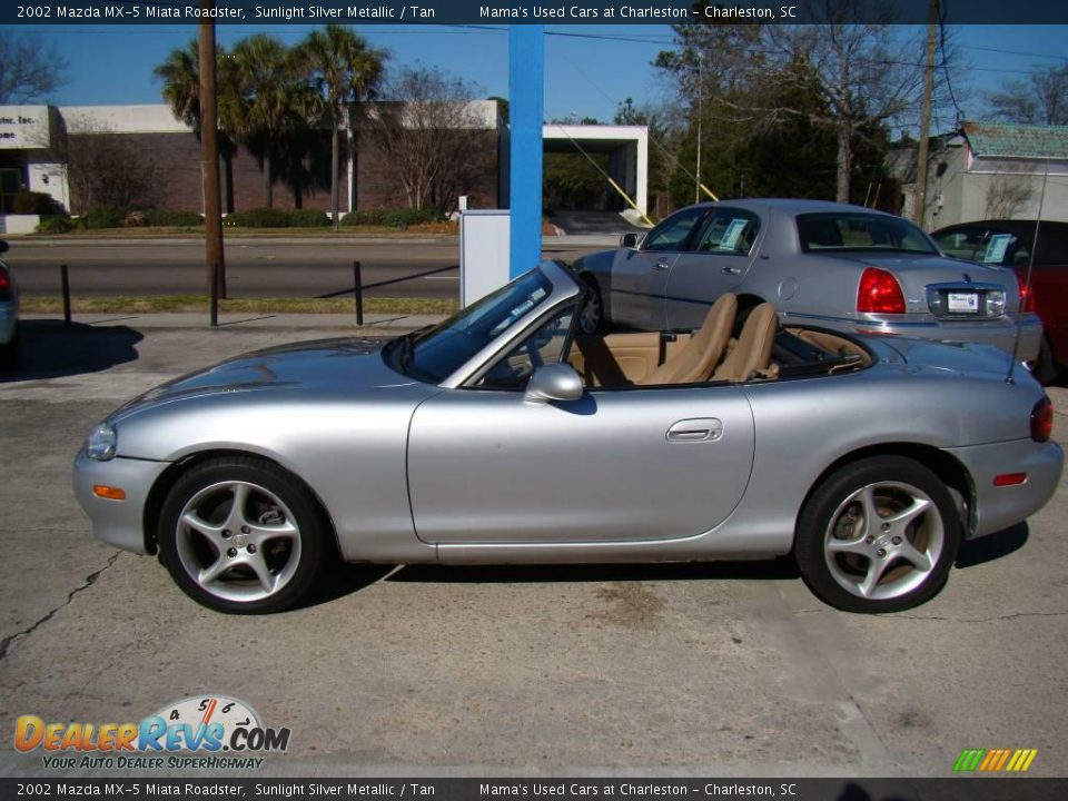 2002 Mazda MX-5 Miata Roadster Sunlight Silver Metallic / Tan Photo #5