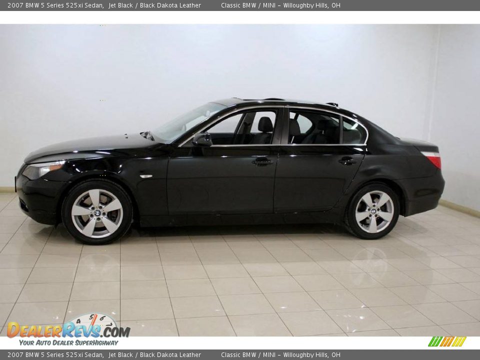 2007 BMW 5 Series 525xi Sedan Jet Black / Black Dakota Leather Photo #3