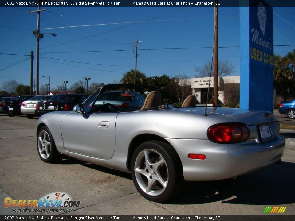 2002 Mazda MX-5 Miata Roadster Sunlight Silver Metallic / Tan Photo #6