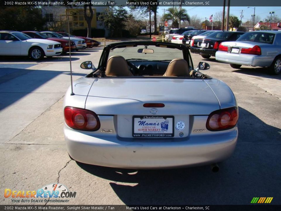 2002 Mazda MX-5 Miata Roadster Sunlight Silver Metallic / Tan Photo #7