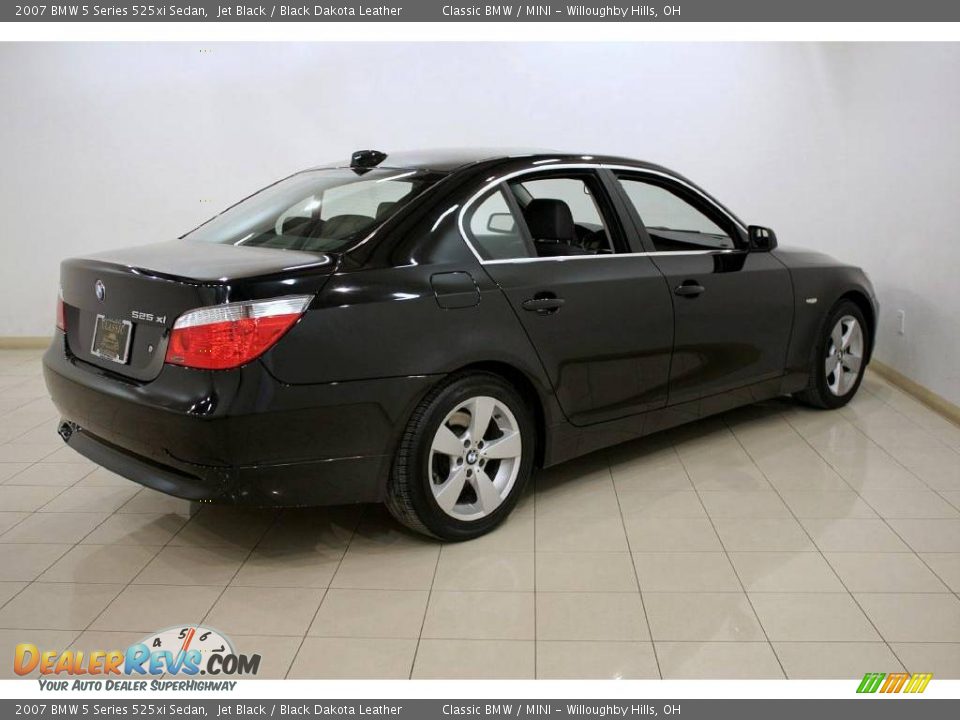 2007 BMW 5 Series 525xi Sedan Jet Black / Black Dakota Leather Photo #6