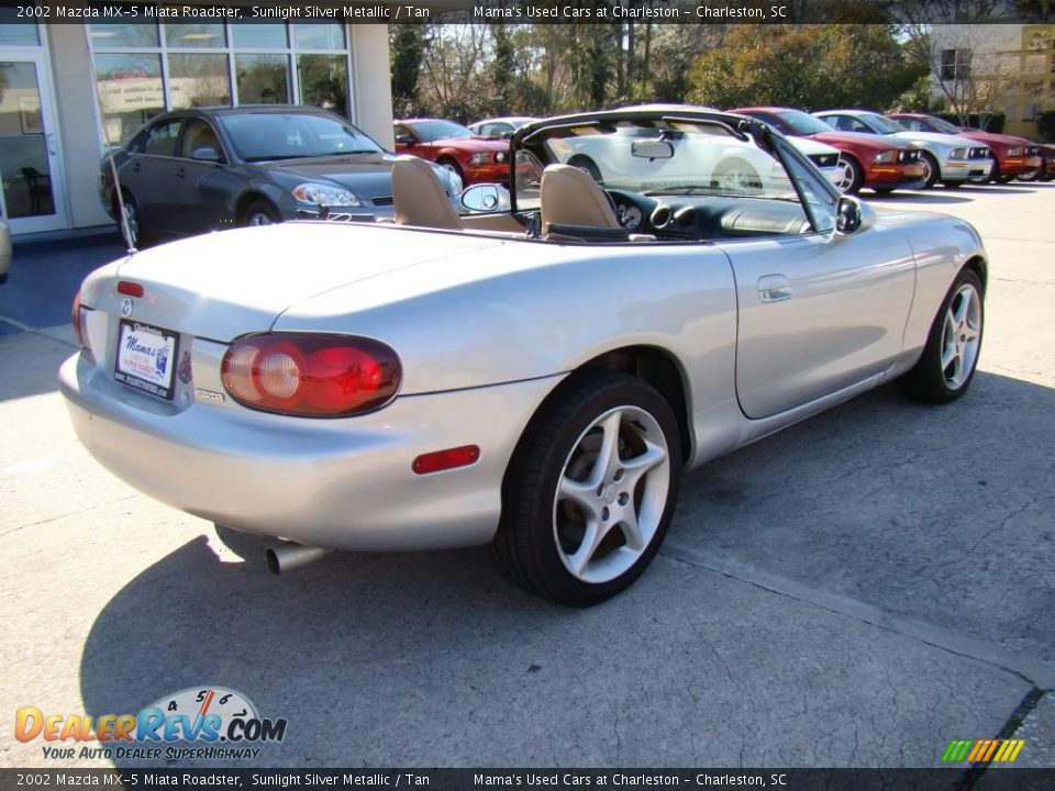 2002 Mazda MX-5 Miata Roadster Sunlight Silver Metallic / Tan Photo #8