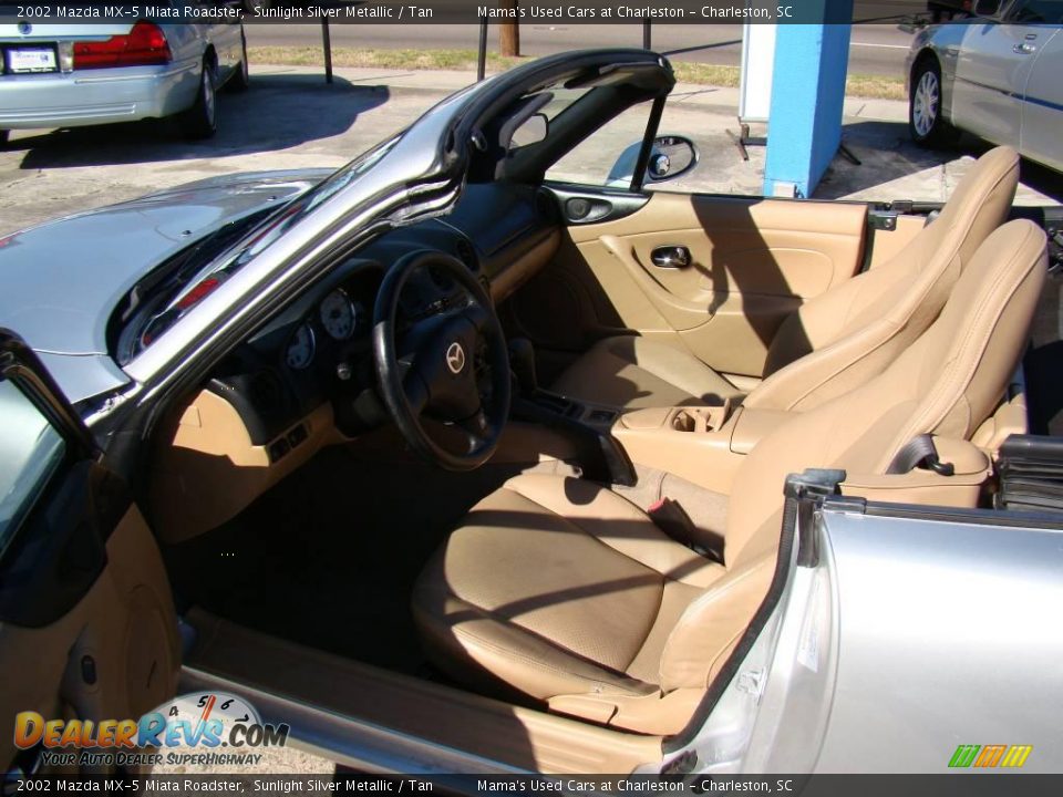 2002 Mazda MX-5 Miata Roadster Sunlight Silver Metallic / Tan Photo #9