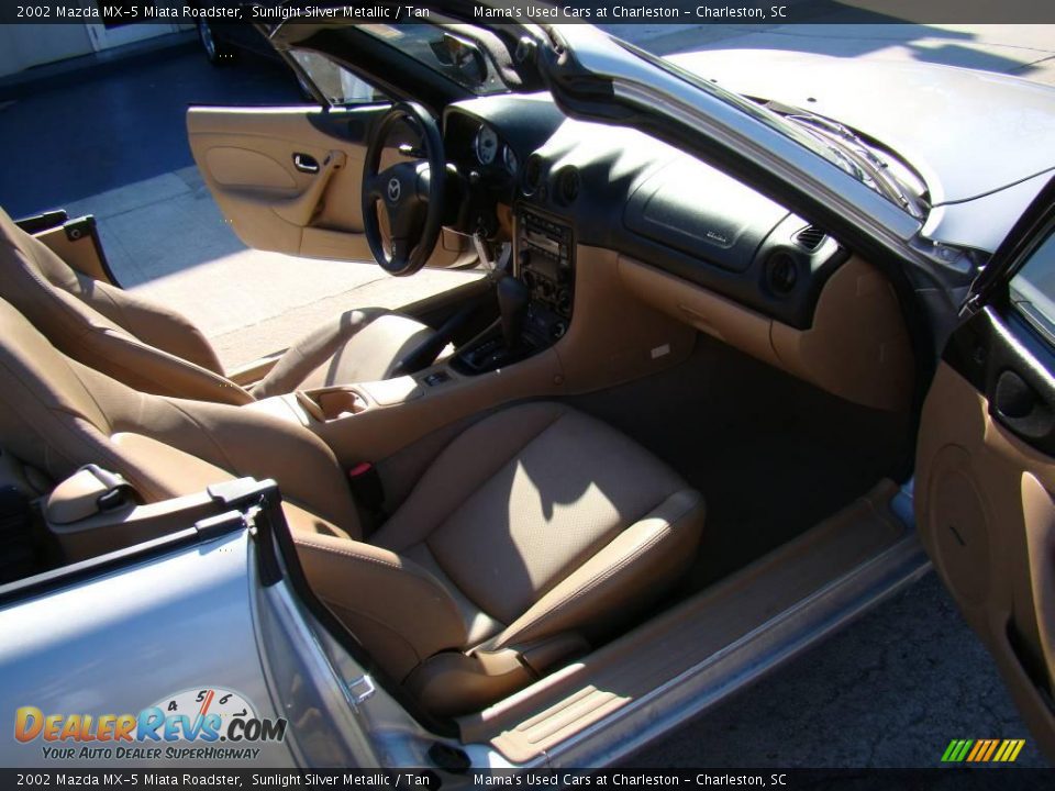 2002 Mazda MX-5 Miata Roadster Sunlight Silver Metallic / Tan Photo #10