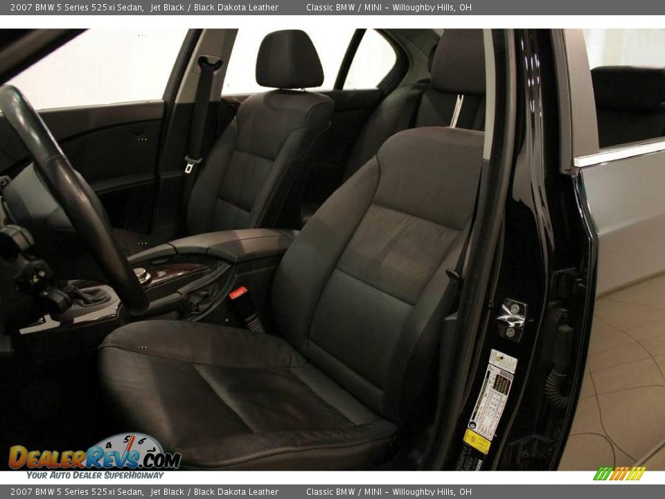 2007 BMW 5 Series 525xi Sedan Jet Black / Black Dakota Leather Photo #11