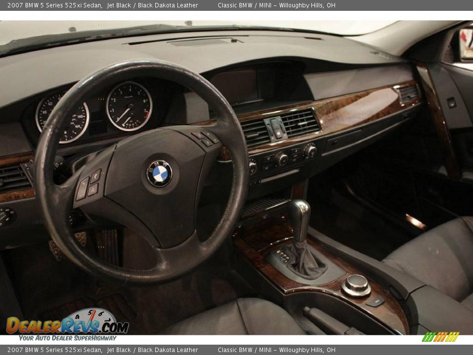 2007 BMW 5 Series 525xi Sedan Jet Black / Black Dakota Leather Photo #12