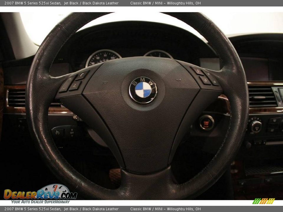 2007 BMW 5 Series 525xi Sedan Jet Black / Black Dakota Leather Photo #13