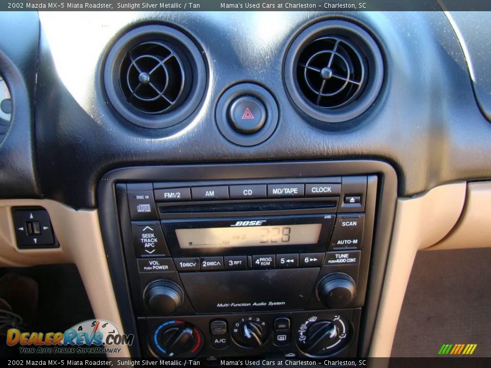 2002 Mazda MX-5 Miata Roadster Sunlight Silver Metallic / Tan Photo #15