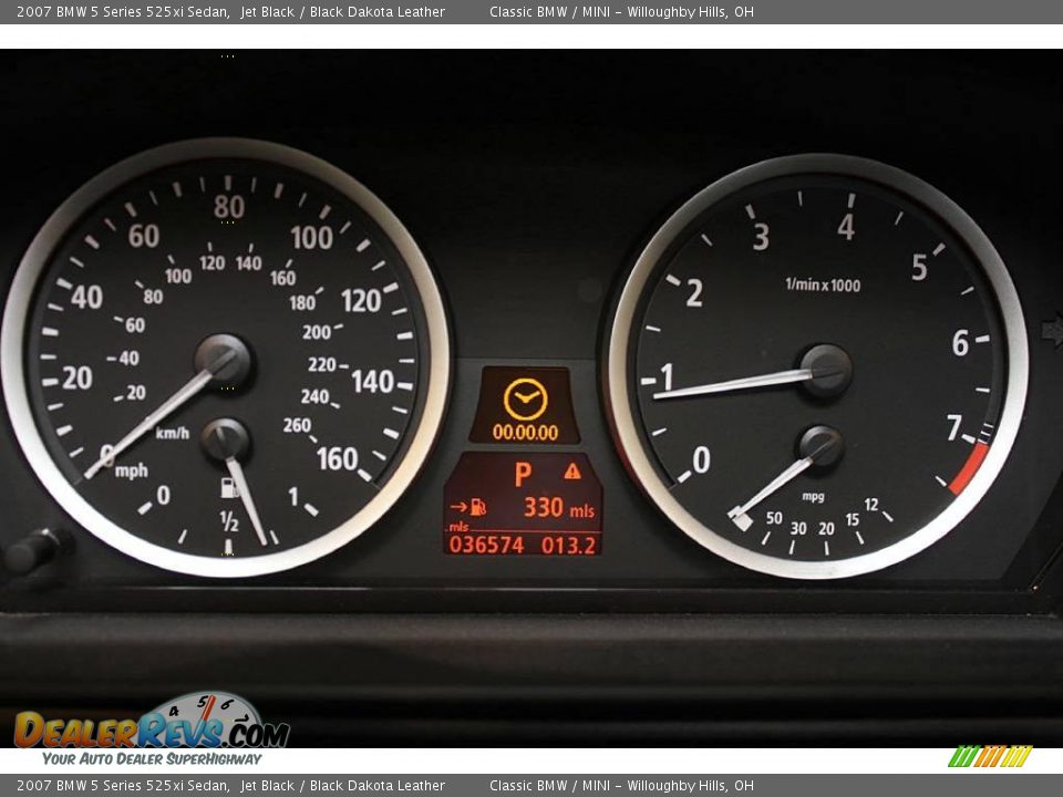 2007 BMW 5 Series 525xi Sedan Jet Black / Black Dakota Leather Photo #14