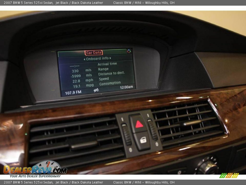 2007 BMW 5 Series 525xi Sedan Jet Black / Black Dakota Leather Photo #17