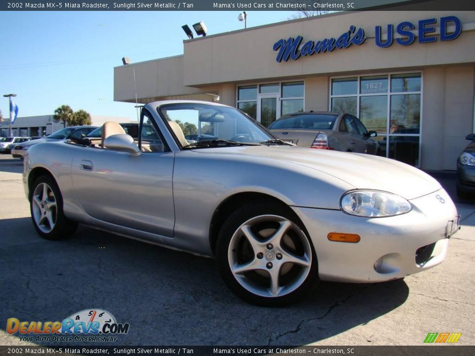 2002 Mazda MX-5 Miata Roadster Sunlight Silver Metallic / Tan Photo #20