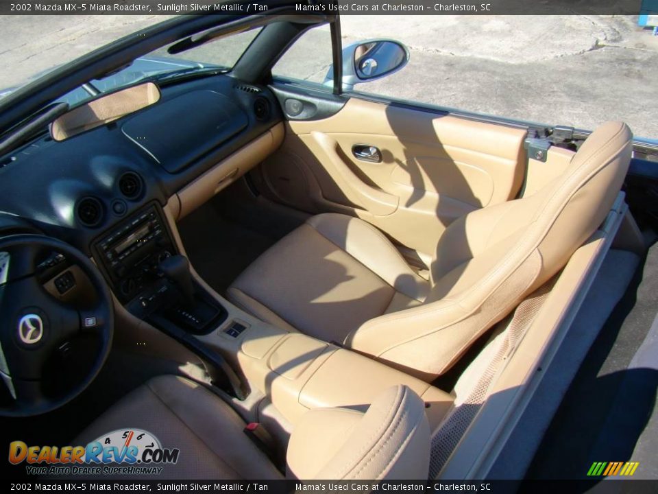 2002 Mazda MX-5 Miata Roadster Sunlight Silver Metallic / Tan Photo #26