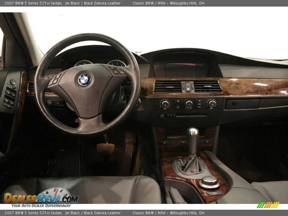 2007 BMW 5 Series 525xi Sedan Jet Black / Black Dakota Leather Photo #27