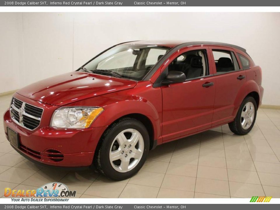 2008 Dodge Caliber SXT Inferno Red Crystal Pearl / Dark Slate Gray Photo #3