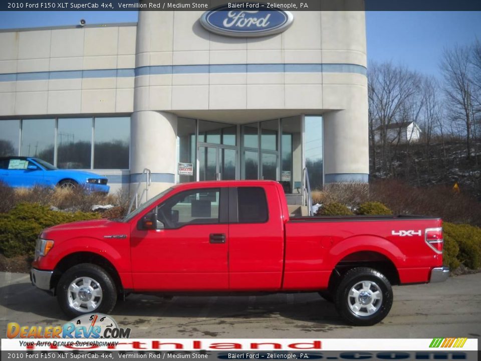 2010 Ford F150 XLT SuperCab 4x4 Vermillion Red / Medium Stone Photo #1