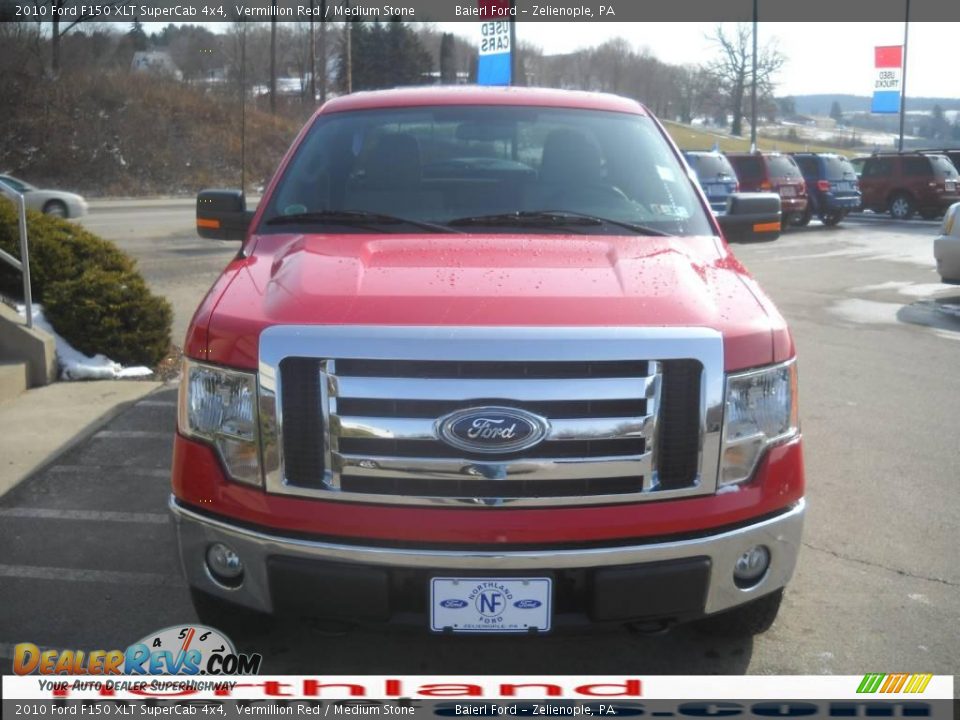 2010 Ford F150 XLT SuperCab 4x4 Vermillion Red / Medium Stone Photo #3