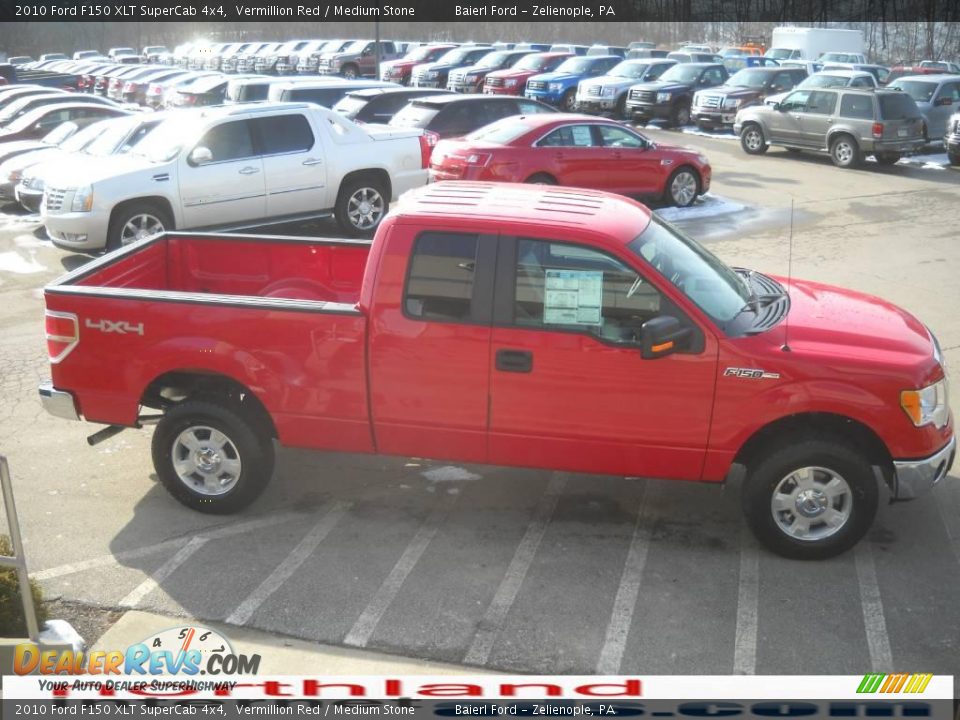 2010 Ford F150 XLT SuperCab 4x4 Vermillion Red / Medium Stone Photo #5