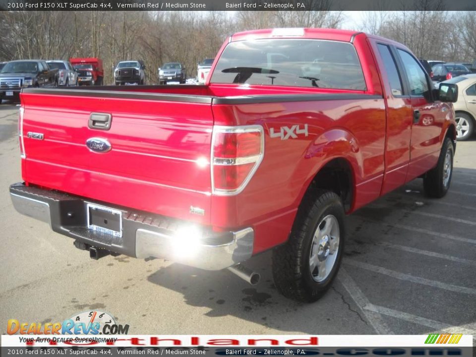 2010 Ford F150 XLT SuperCab 4x4 Vermillion Red / Medium Stone Photo #6