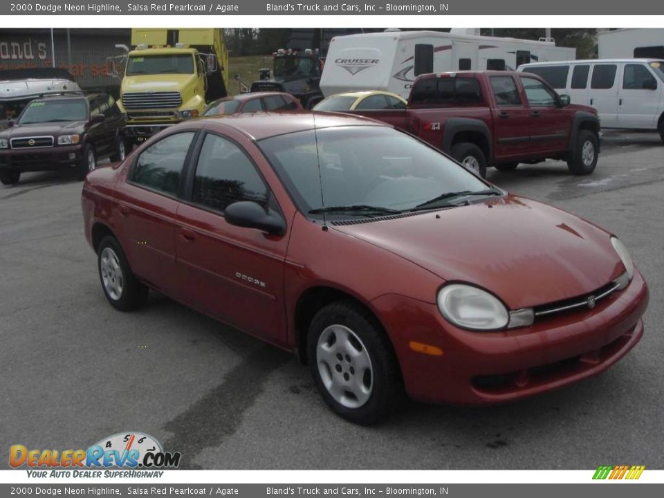 2000 Dodge Neon Highline Salsa Red Pearlcoat / Agate Photo #3