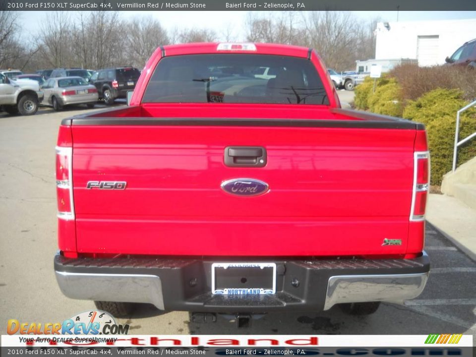 2010 Ford F150 XLT SuperCab 4x4 Vermillion Red / Medium Stone Photo #7
