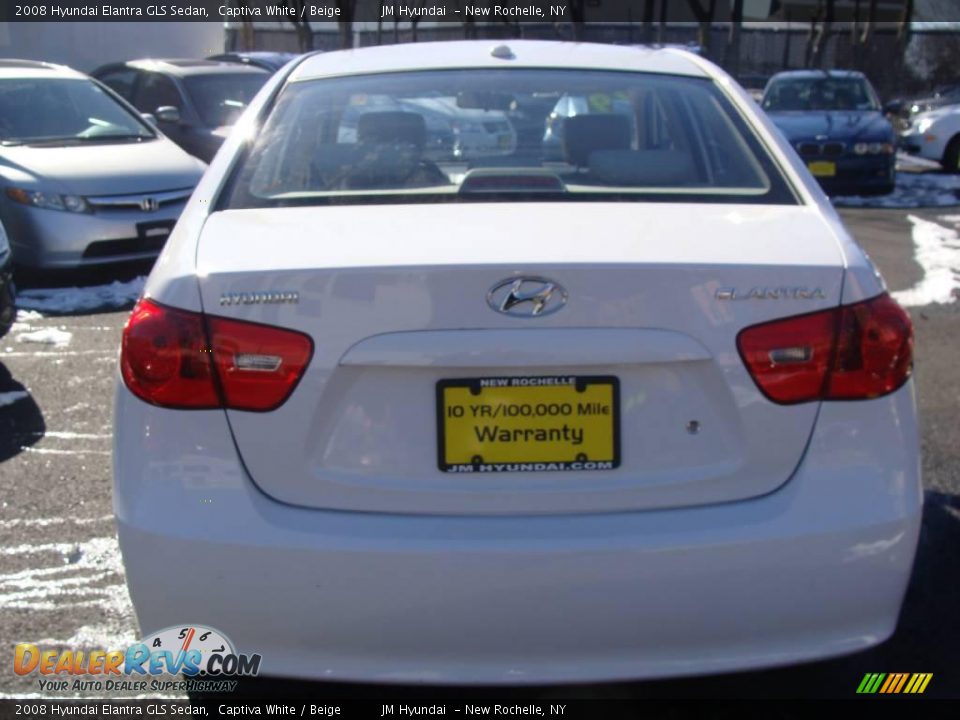 2008 Hyundai Elantra GLS Sedan Captiva White / Beige Photo #6