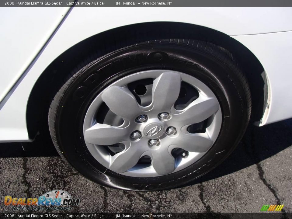 2008 Hyundai Elantra GLS Sedan Captiva White / Beige Photo #8