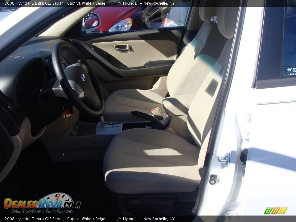 2008 Hyundai Elantra GLS Sedan Captiva White / Beige Photo #12