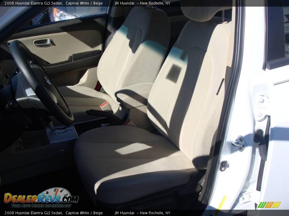 2008 Hyundai Elantra GLS Sedan Captiva White / Beige Photo #13