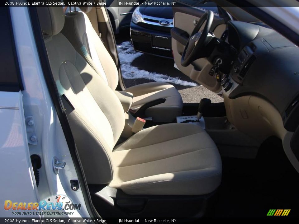 2008 Hyundai Elantra GLS Sedan Captiva White / Beige Photo #15