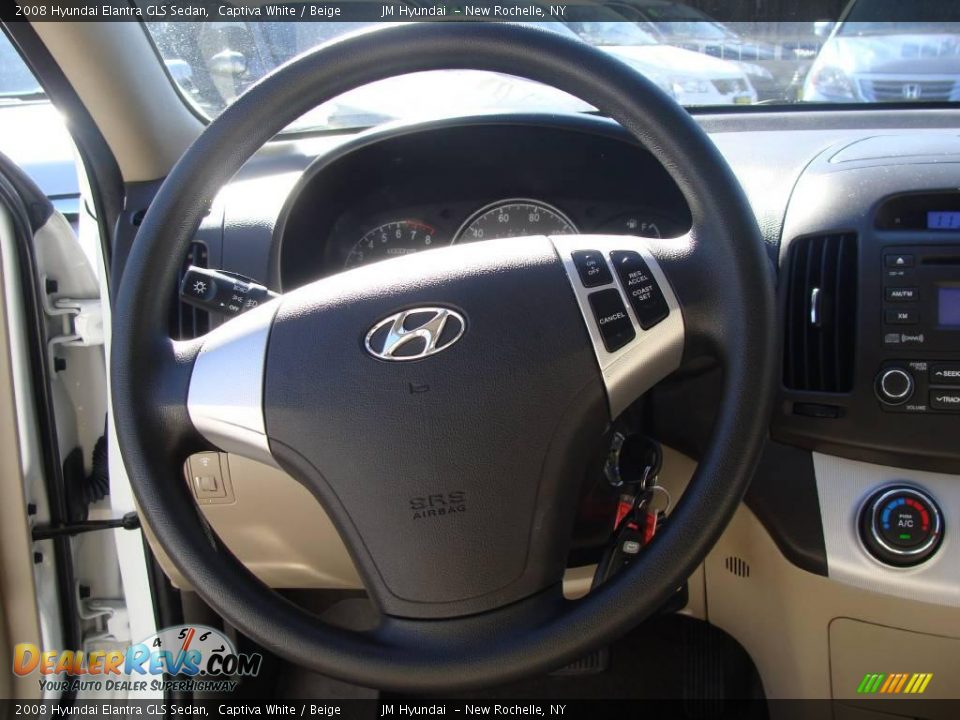 2008 Hyundai Elantra GLS Sedan Captiva White / Beige Photo #19