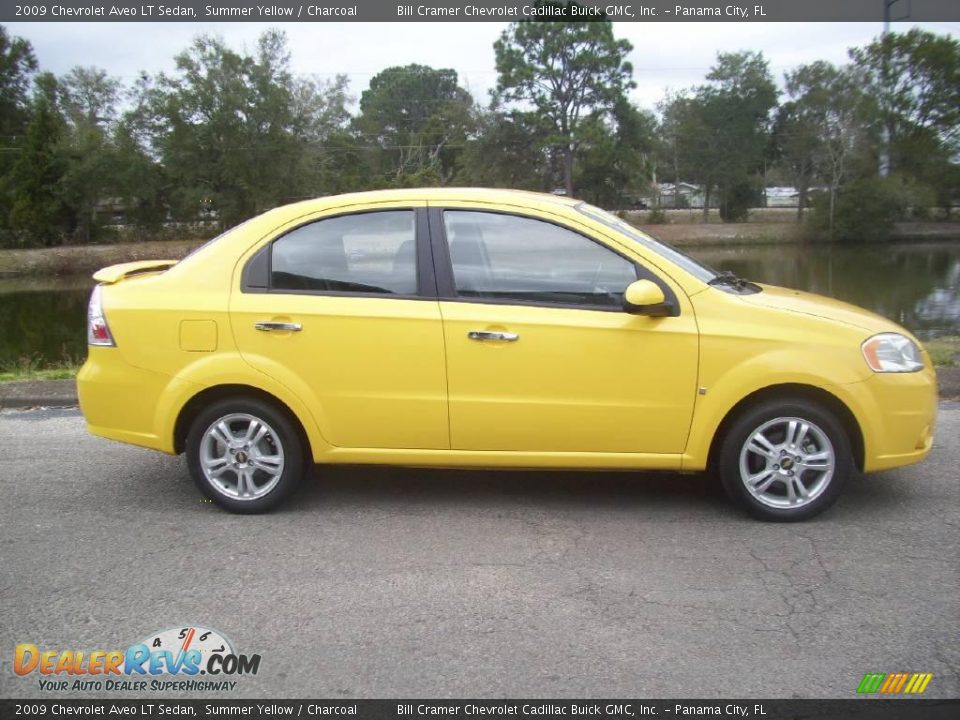 2009 Chevrolet Aveo LT Sedan Summer Yellow / Charcoal Photo #1
